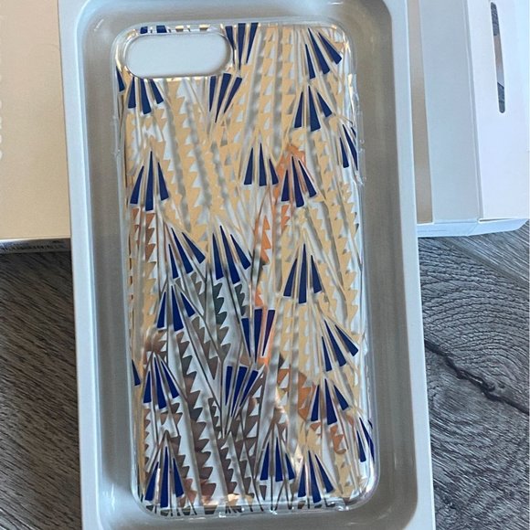 Heyday iPhone 6, 7, 8 Art Deco Hard Shell Phone Case-Clear/Gold-NEW - Picture 2 of 5